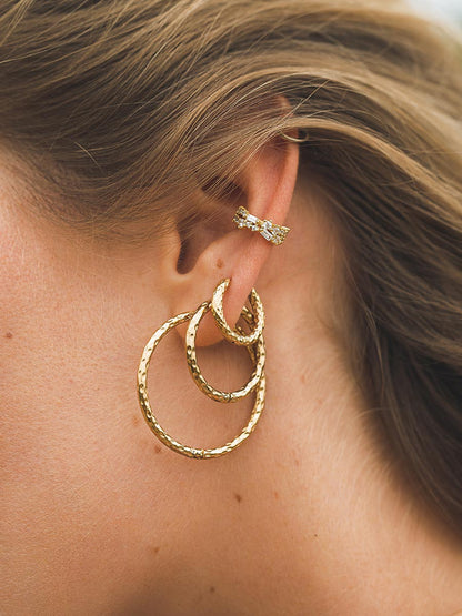 16mm TEXTURED HOOPS SMALL OHRRINGE