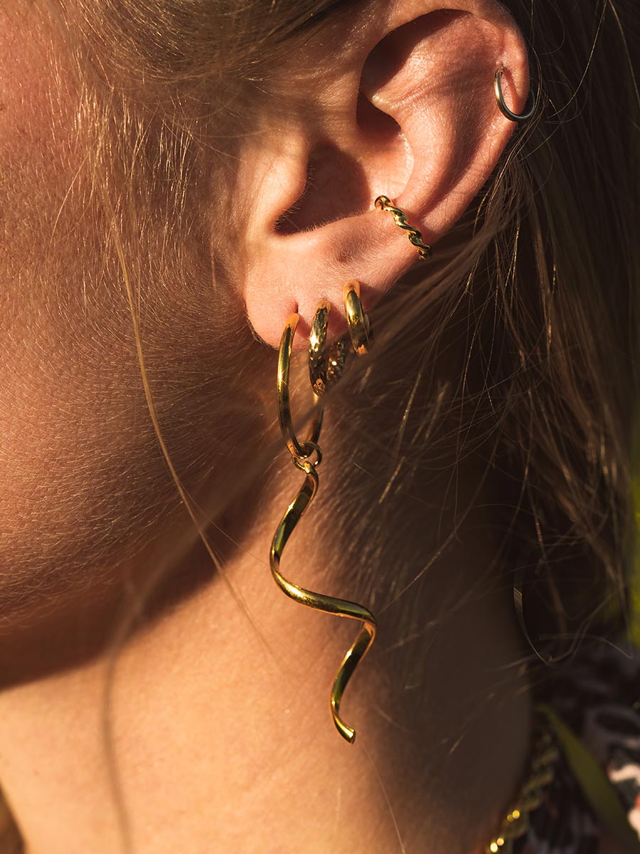16mm TEXTURED HOOPS SMALL OHRRINGE